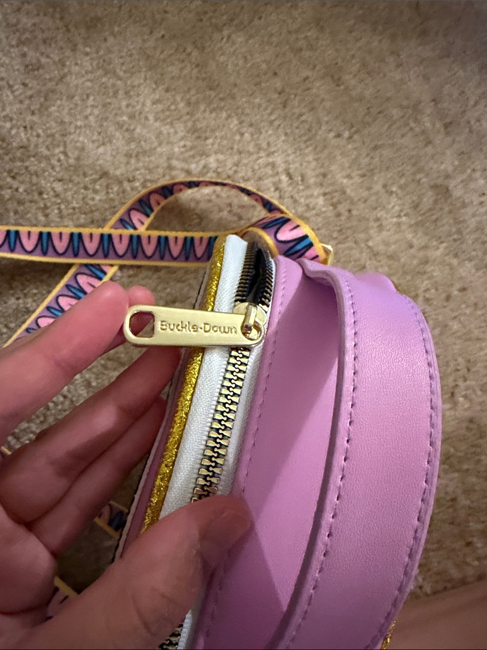 Disney Chip Round Crossbody Bag in Pink with Yellow Trim - Picture 5 of 7